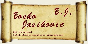 Boško Jasiković vizit kartica
